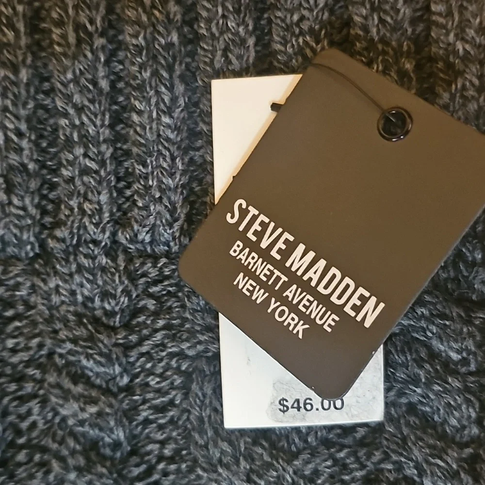 Steve Madden, Mens Knit Scarf, Dark Gray